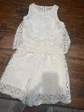 White Lace One piece Romper